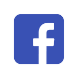 a blue Facebook logo on a white background
